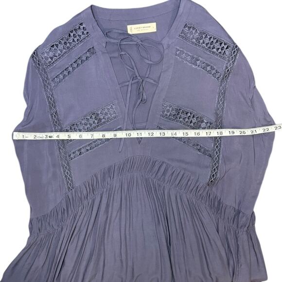 Lucky Brand Lace Inset Dress in Nightshadow Blue - Size Large - Picture 7 of 8